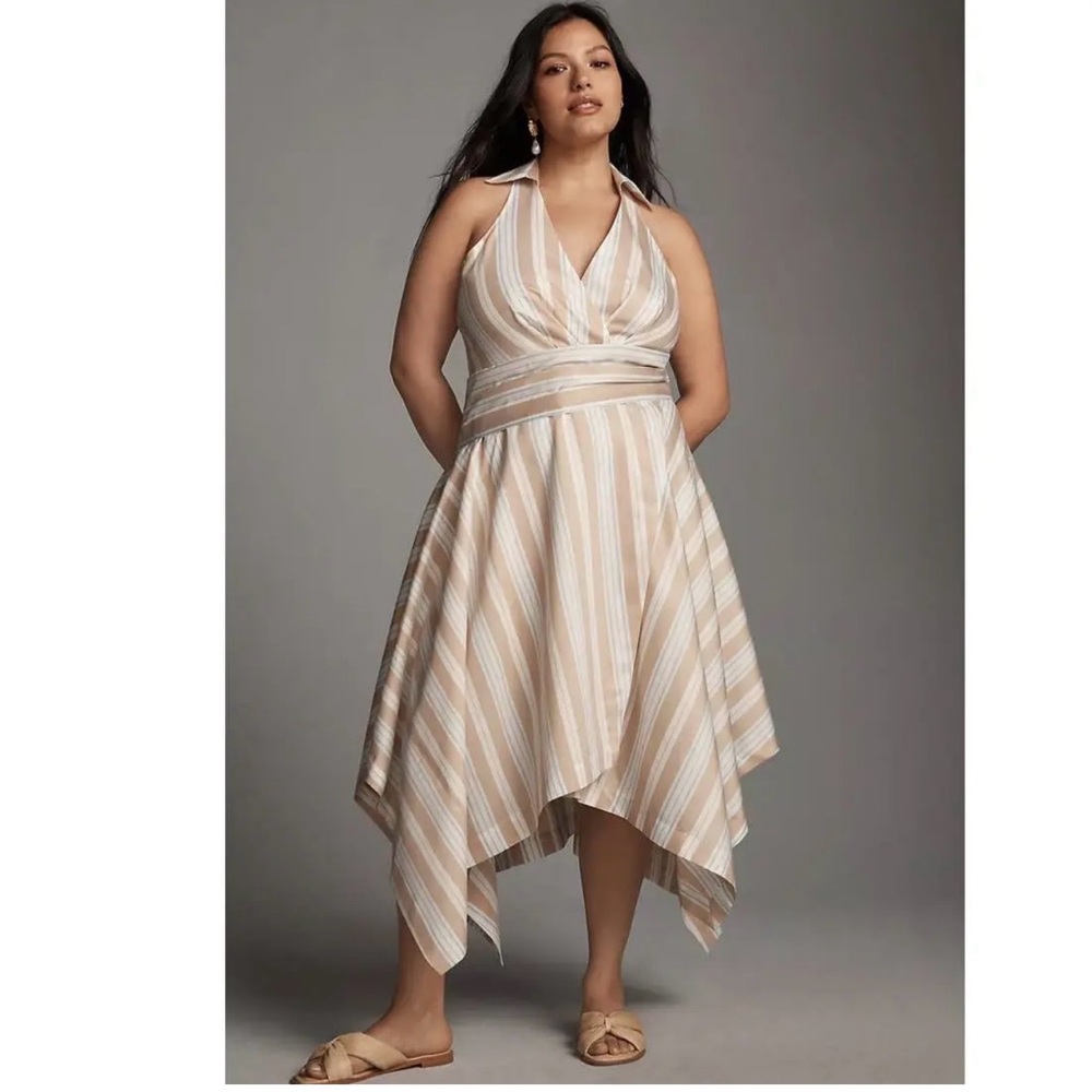 NWT Anthropologie Maeve Asymmetrical Wrap Shirt Dress